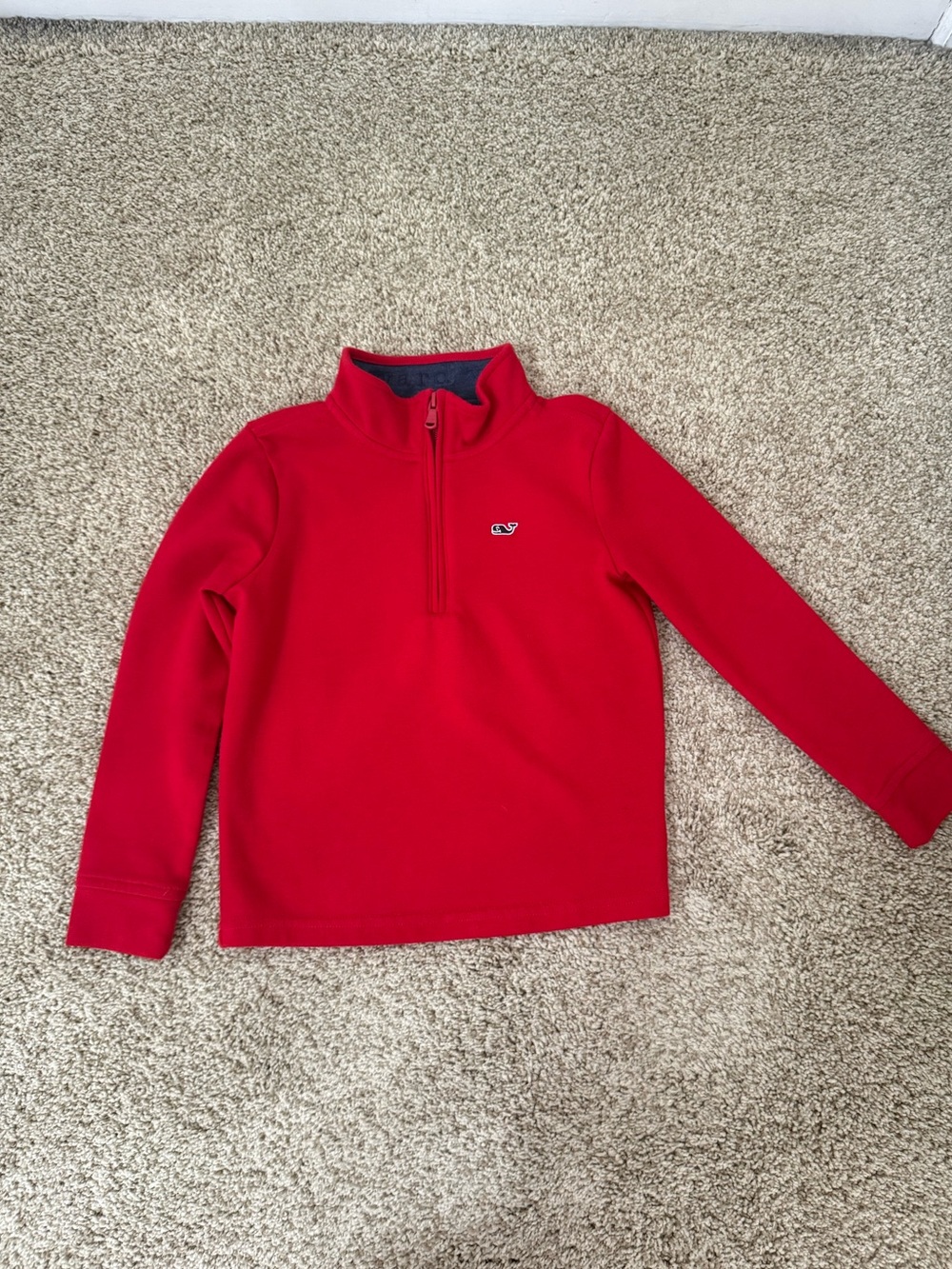 Vineyard Vines Kids Saltwater Quarter Zip Pullover Size 6 Red